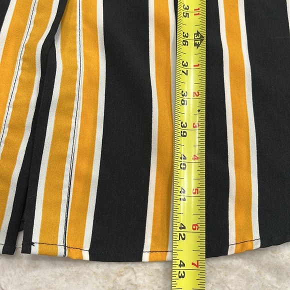 NEW Who What Wear Midi Shirt Dress XS | Marigold Stripe | Tie Waist - Picture 7 of 10